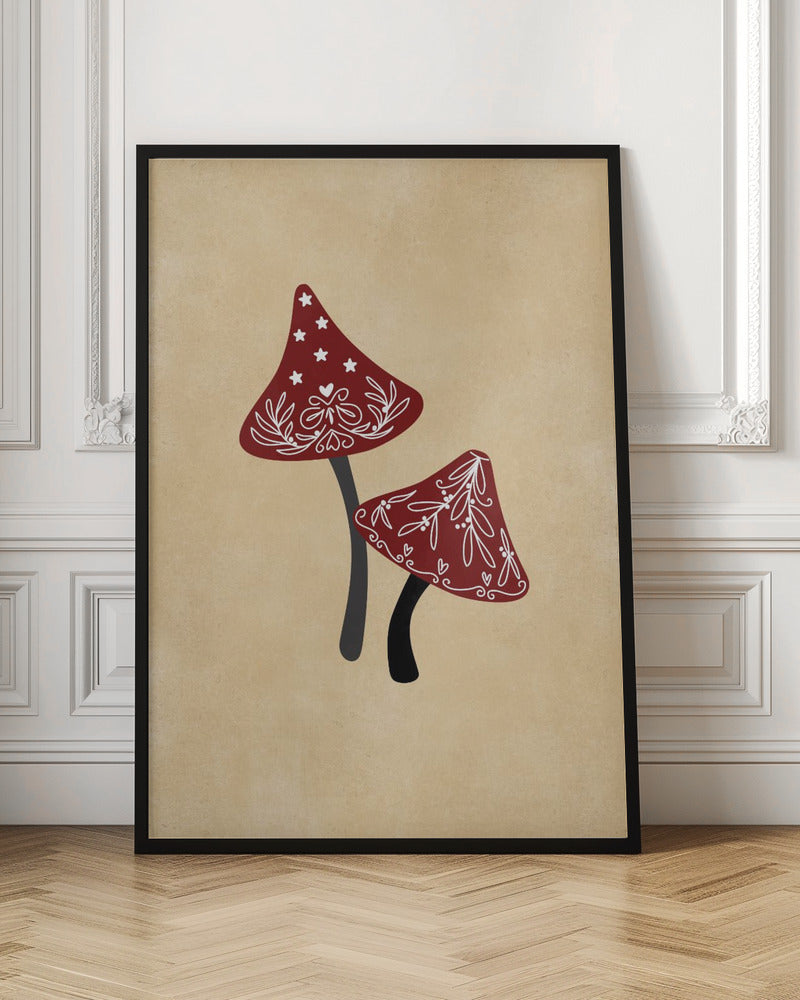 Iced mushrooms red/tan Poster