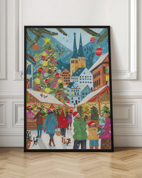 Christmas Market in the Village Poster