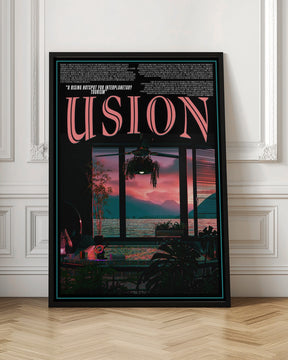 USION Fiction Vaporwave travel poster Poster