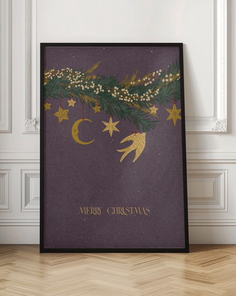 Christmas vintage toys on Christmas tree branches Poster