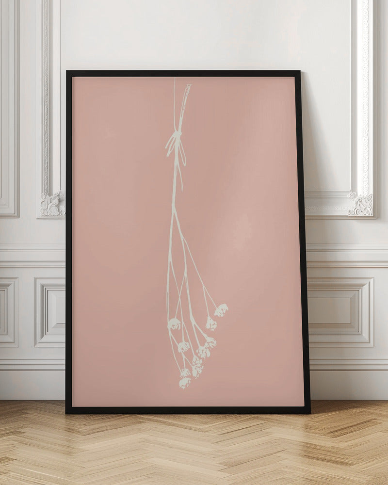 Gypsophila ink sketch I (cream, pink) Poster