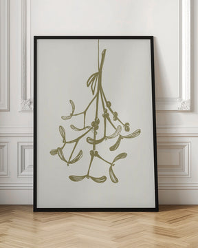 Mistletoe ink sketch (olive green) Poster