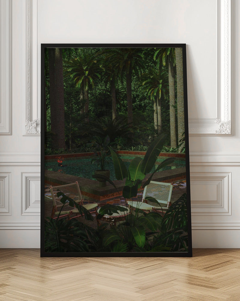 Fantasy pool private garden art print Poster