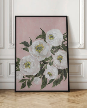 Evadne peonies in pink Poster