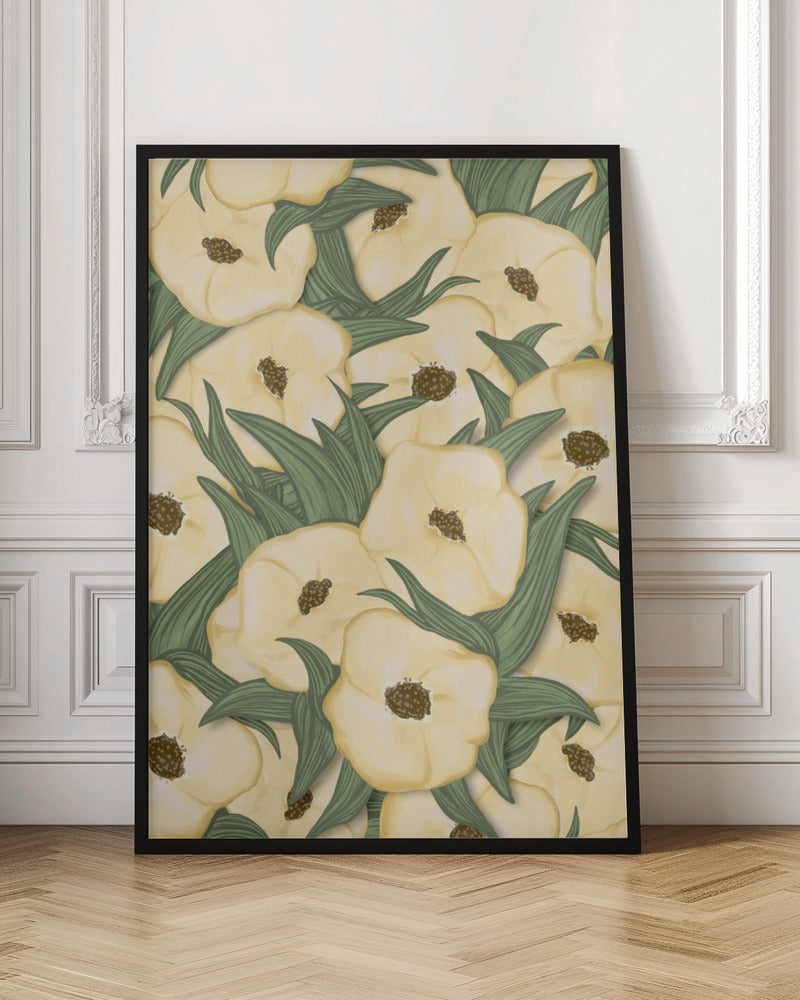 Yellow poppies Poster