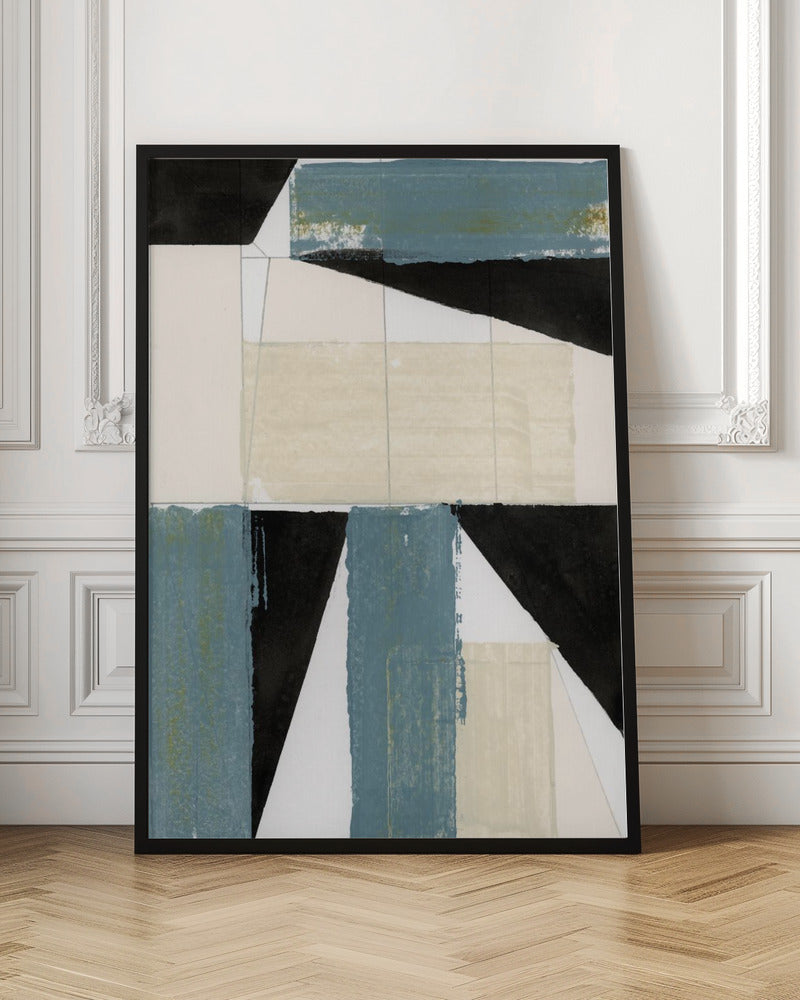 Abstract Blue Shapes No2 Print Poster