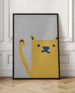 Cute Cat Yellow Poster