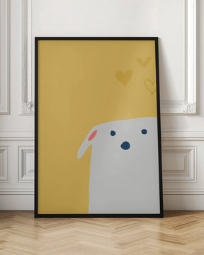 Cute Dog Yellow Poster