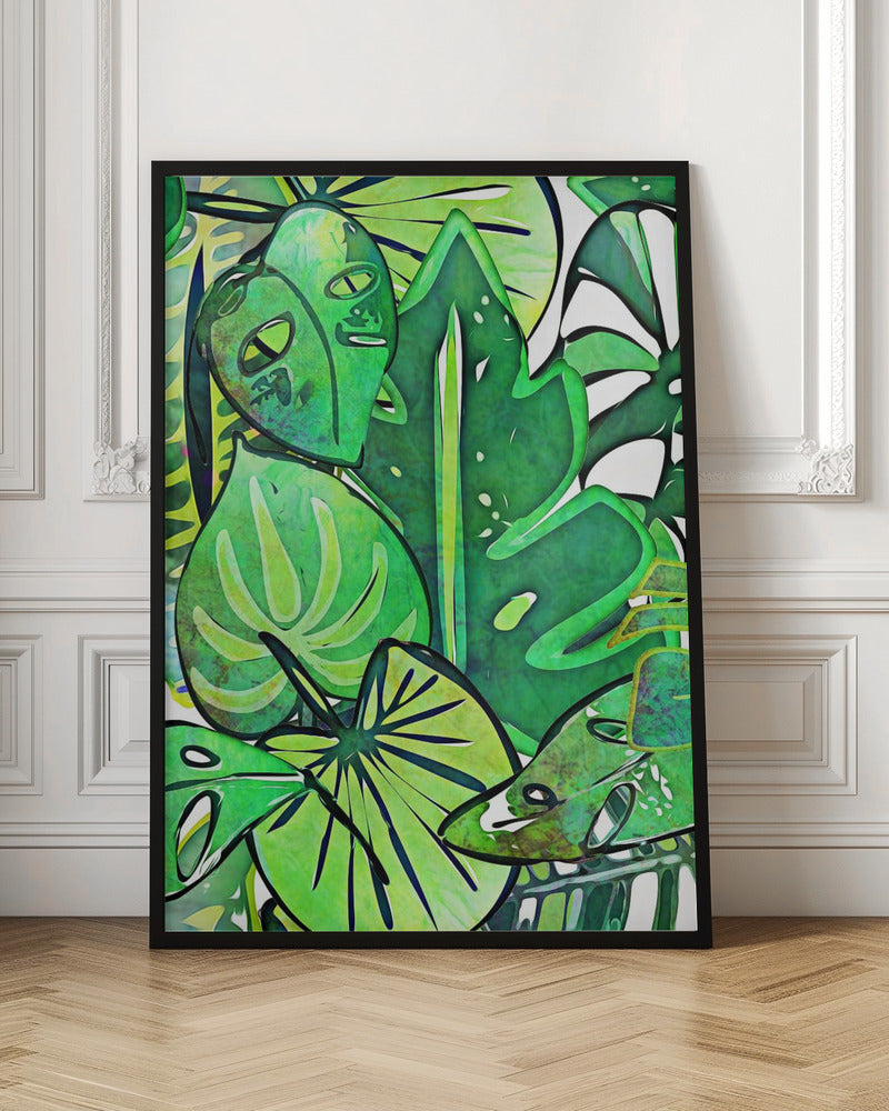 Lush Bohemian Tropical Leaves Poster