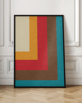 Abstract Mod Cube Beige Poster