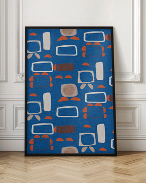 Mod Outline Blue    Rectangular   Din   Susana Costa Poster