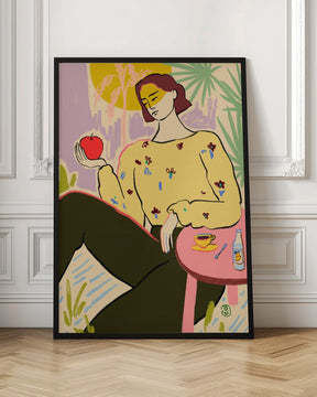 Woman With Apple Poster