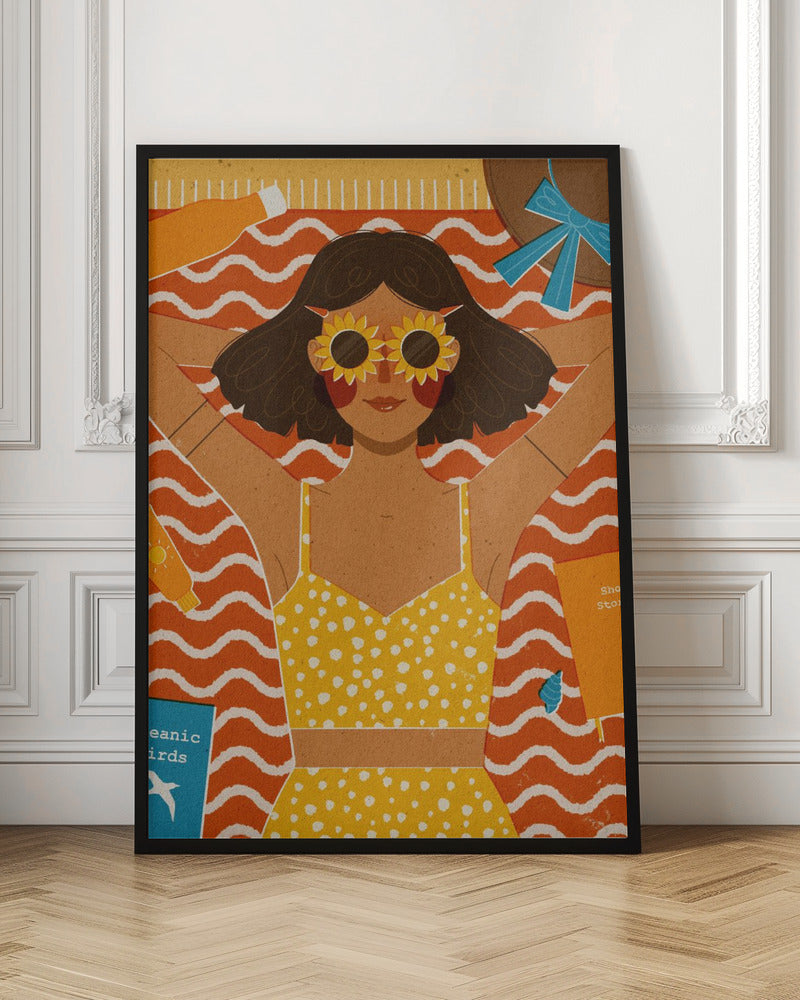 Girl at the Beach Poster