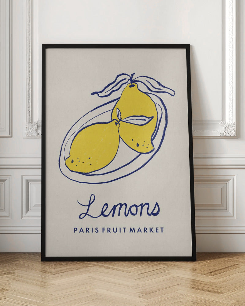 Food Art - Lemons Paris Fruit Market Poster