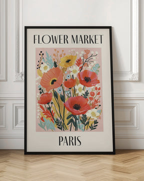 Flower Market Paris France Poster