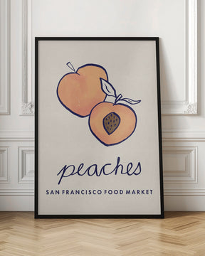 Food Art - Peaches San Francisco Food Market Poster