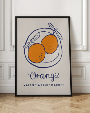 Food Art - Oranges Valencia Fruit Market Poster