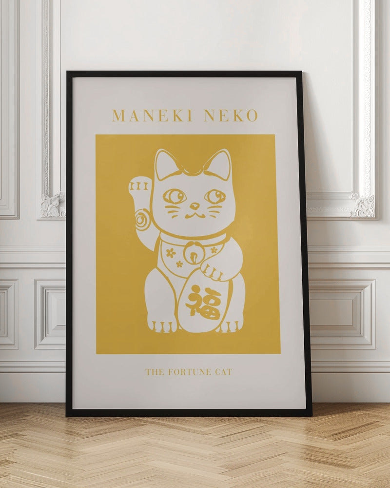 Maneki-Neko Yellow Cat Poster