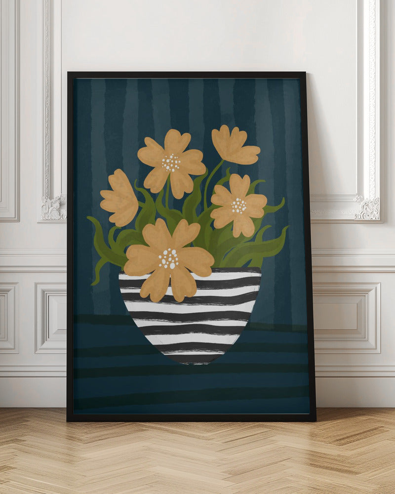 Striped Vase Poster