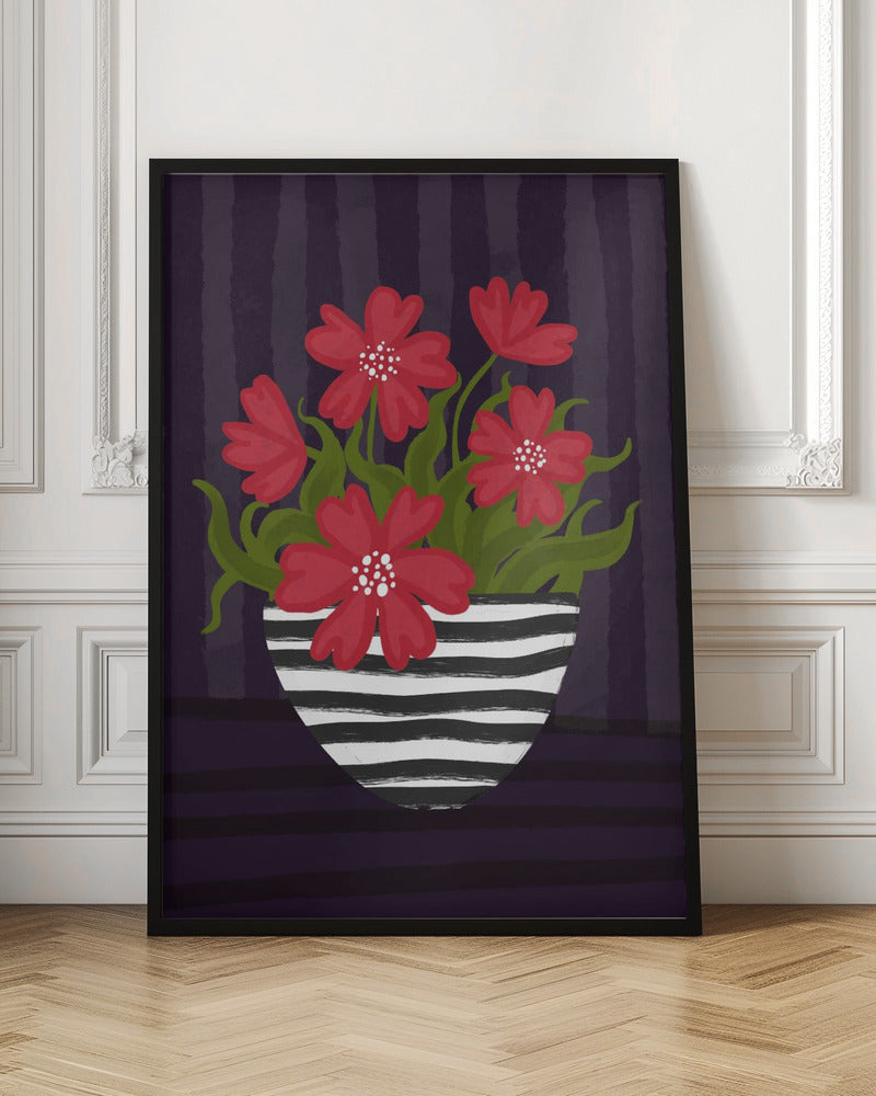 Striped Vase Poster