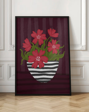 Striped Vase Poster