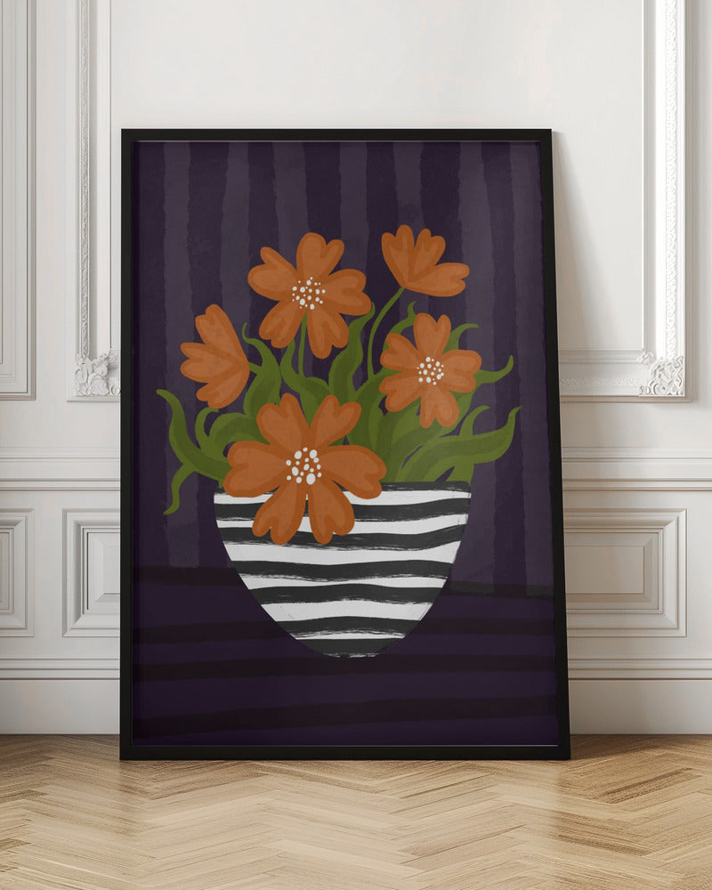 Striped Vase Poster