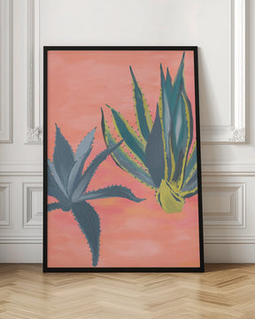 Pink Coral Cacti Poster