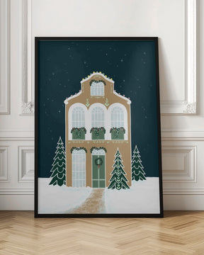 Starry gingerbread home Poster