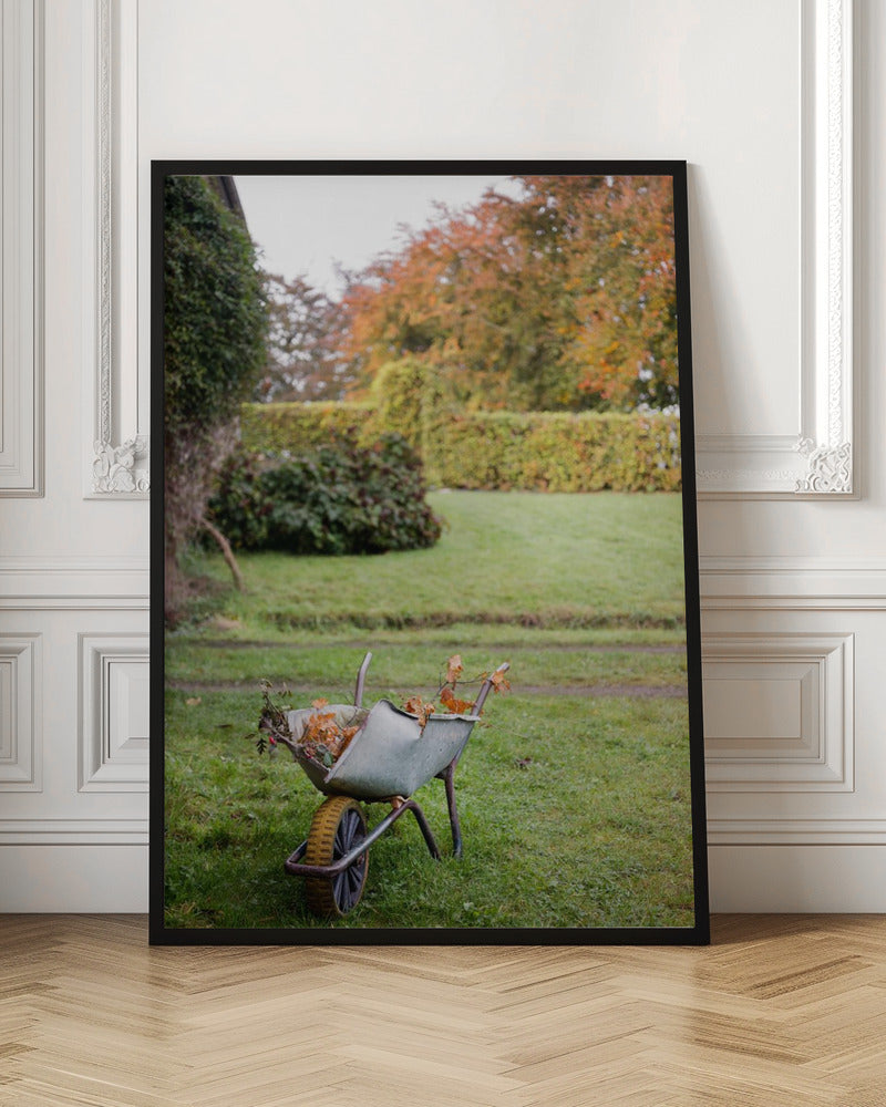 Autumn Wheelbarrow | Rustic Fall Garden Scene Poster