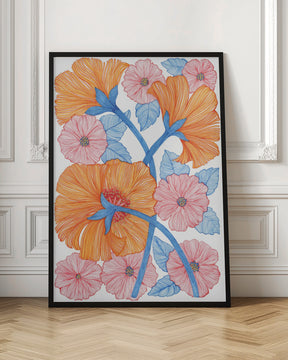 Big Orange Blooms Poster