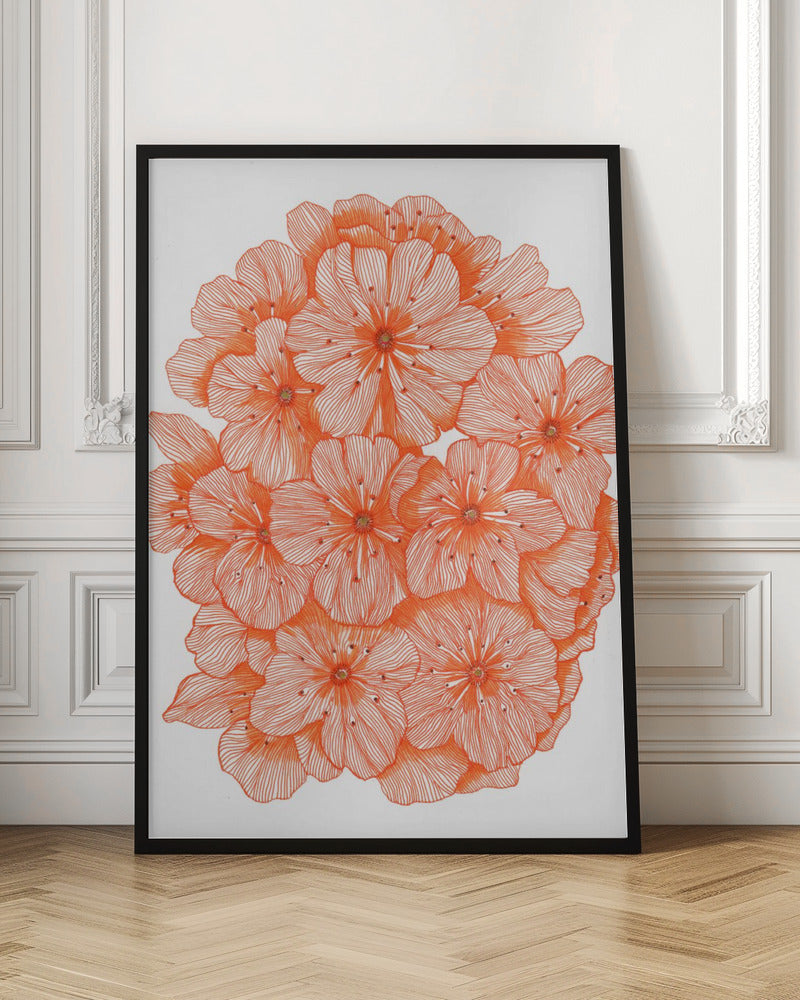 Big Orange Flowers Poster