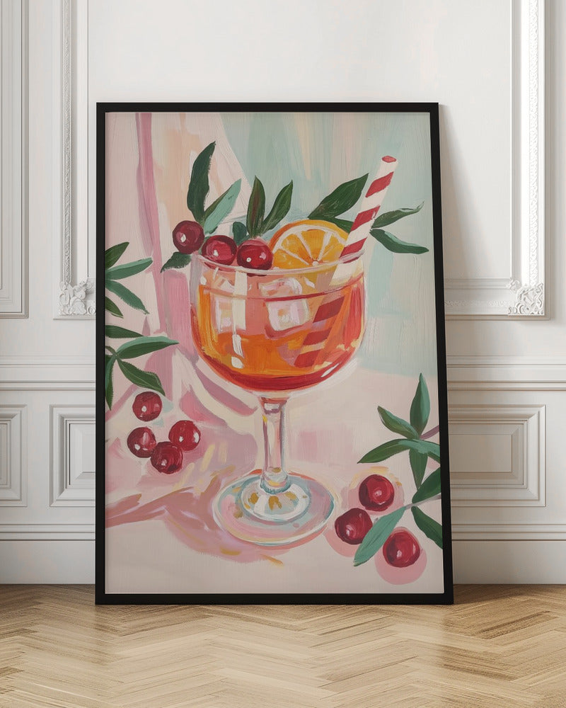 Christmas Aperol Spritz Cocktail Poster