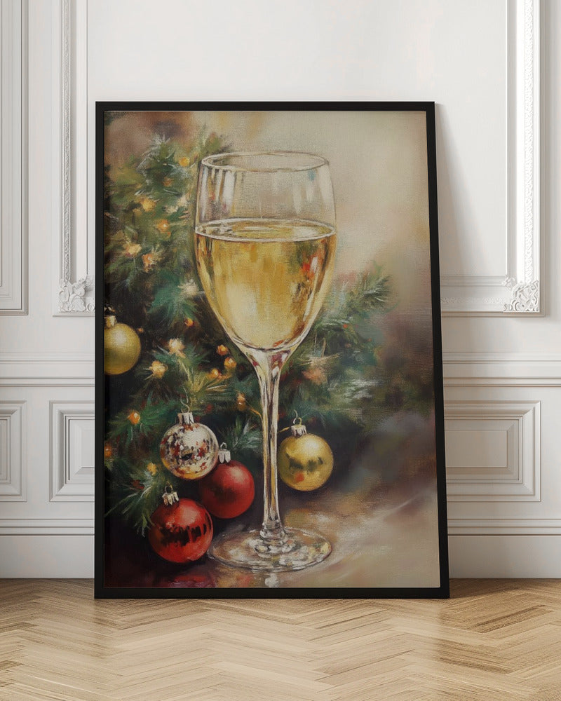 Christmas White Wine Poster