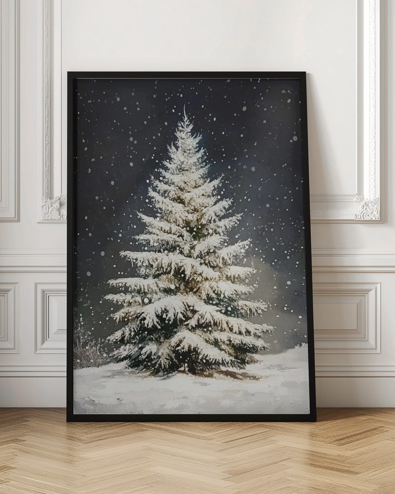 Snowfall Christmas Tree Poster