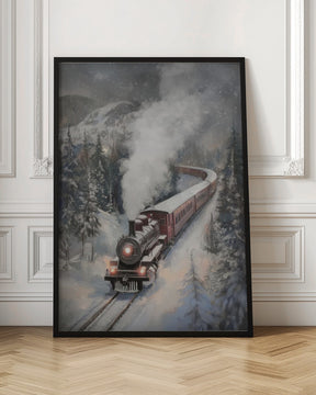 Snowfall Steam Train Poster