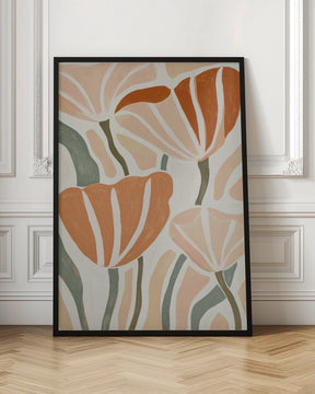 Abstract Geometric Flowers Poster