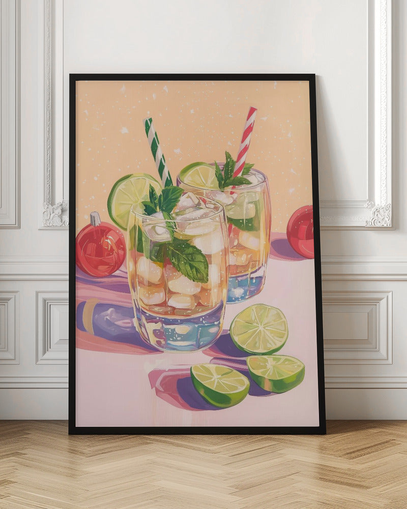 Mojito Summer Cocktails with Lime and Mint Poster