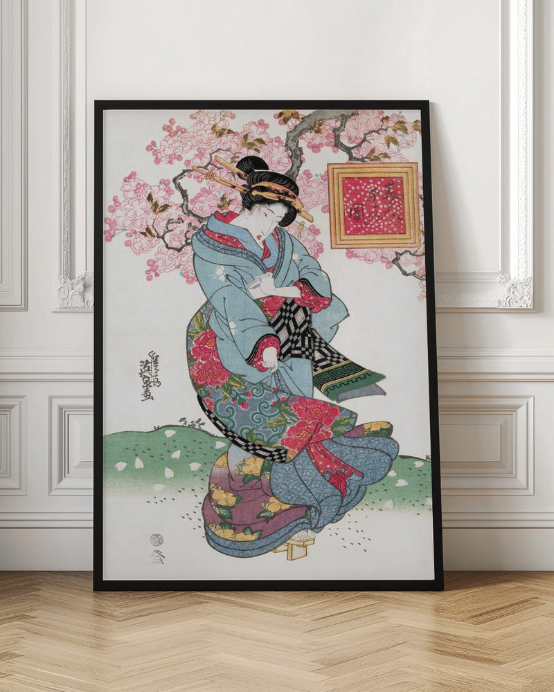 Japanese Woman (1828) Vintage Woodblock Print Poster