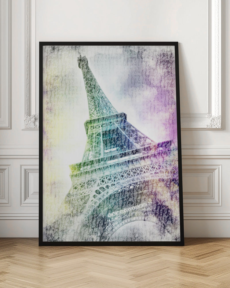 PARIS Watercolor Eiffel Tower Poster