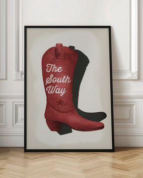 Cowgirl red boot print Poster