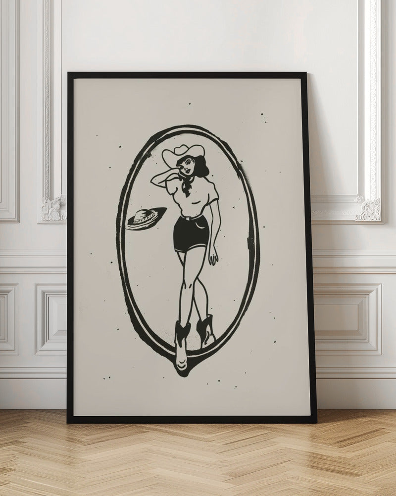 Pinup Space Cowgirl Poster