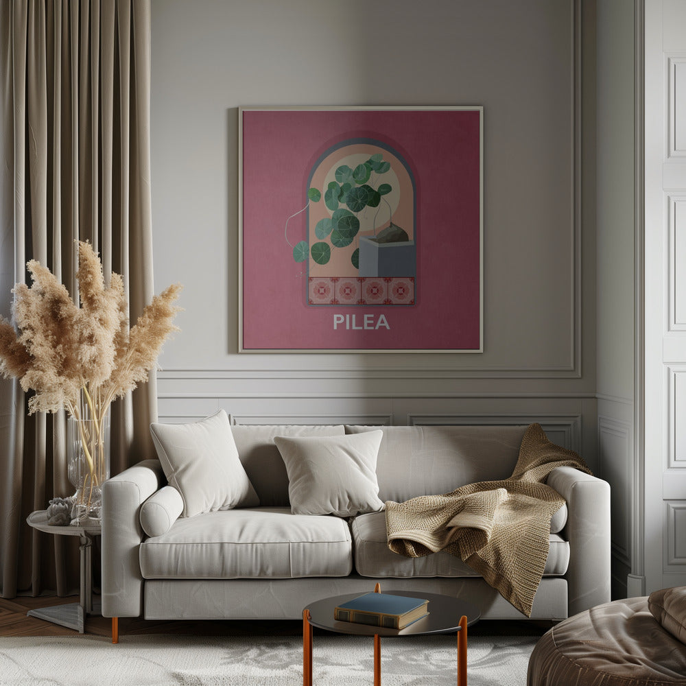 Green Sets Pilea Poster