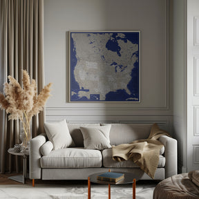 Highly detailed map of the United States, Kameryn Poster