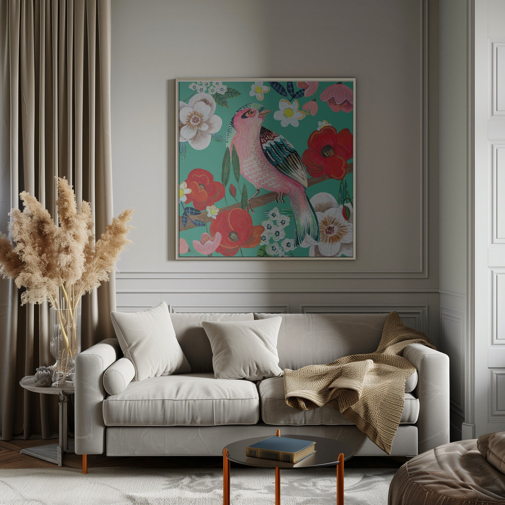 Bird and Flowers Poster