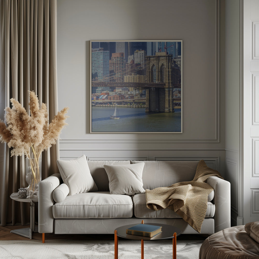 NEW YORK CITY Brooklyn Bridge &amp; Manhattan Skyline Poster