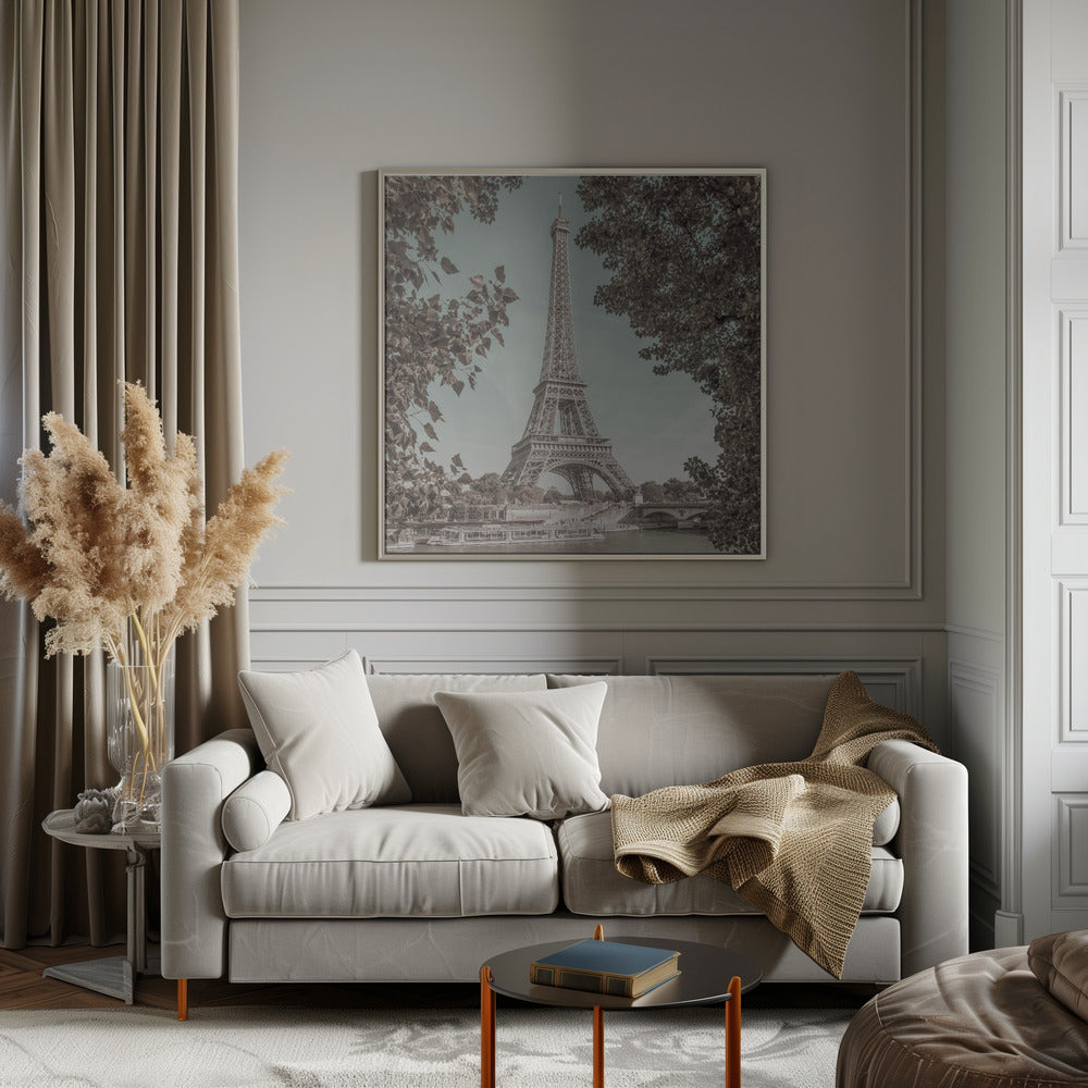 PARIS Eiffel Tower &amp; River Seine | urban vintage style Poster