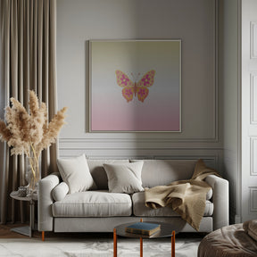 Colorful floral butterfly Poster