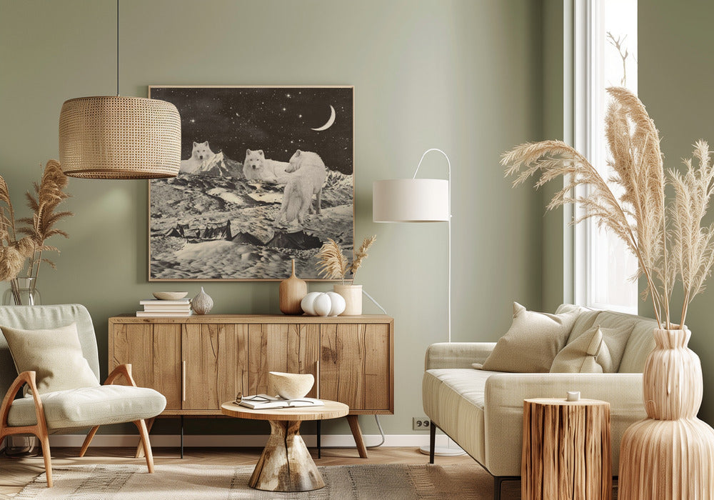 Giant White Wolves Poster