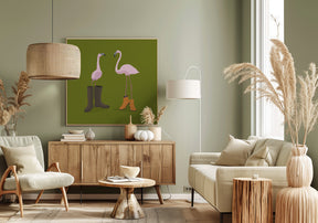 Fashion Flamingos Poster