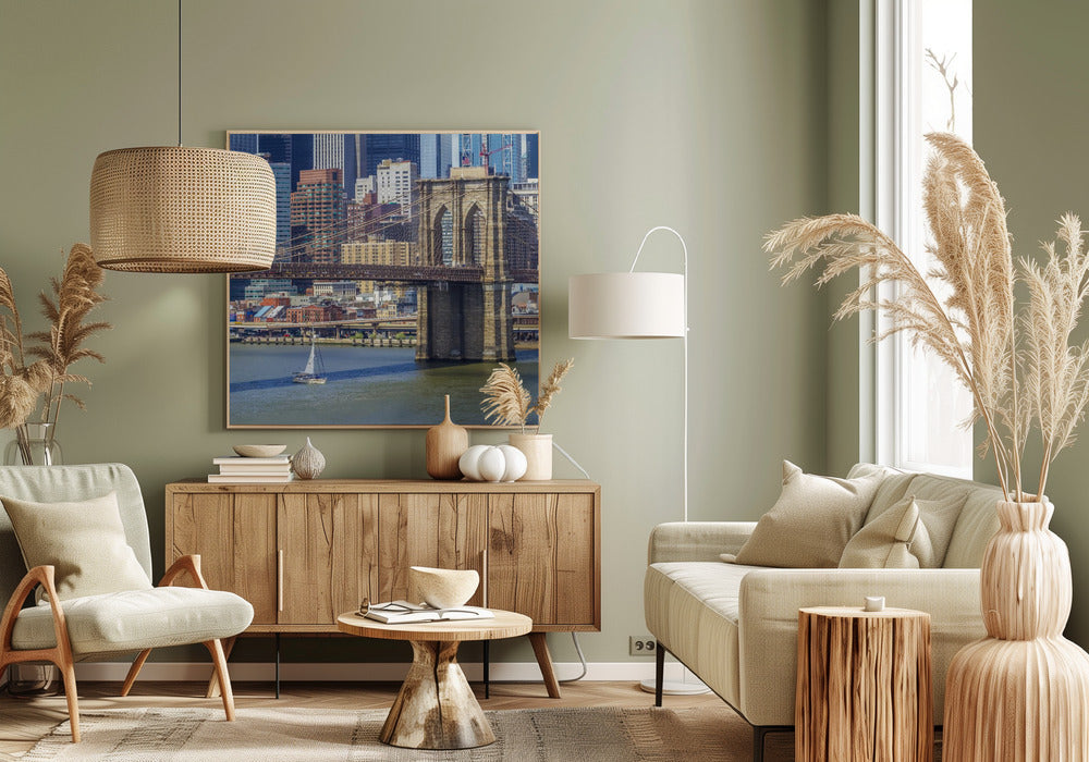 NEW YORK CITY Brooklyn Bridge &amp; Manhattan Skyline Poster